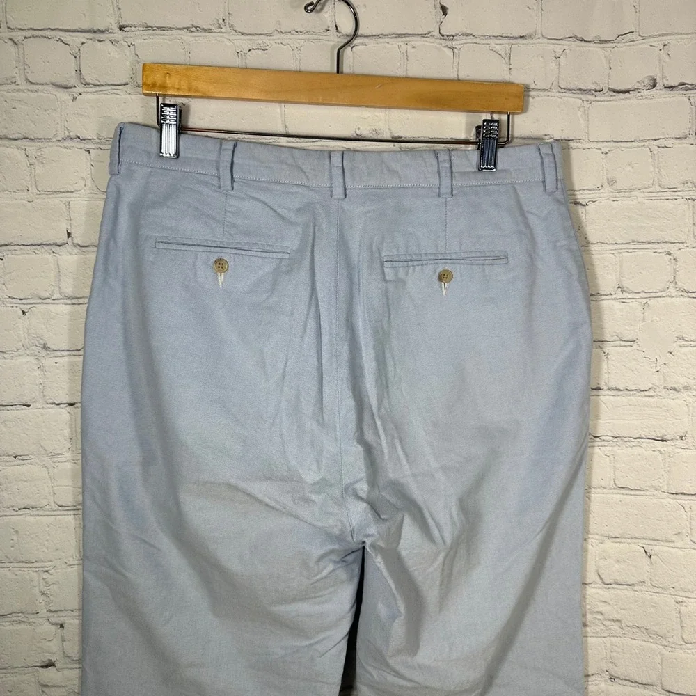 Polo Ralph Lauren Mens Oxford Cloth Trousers Light Blue Straight Leg Pants 35x29